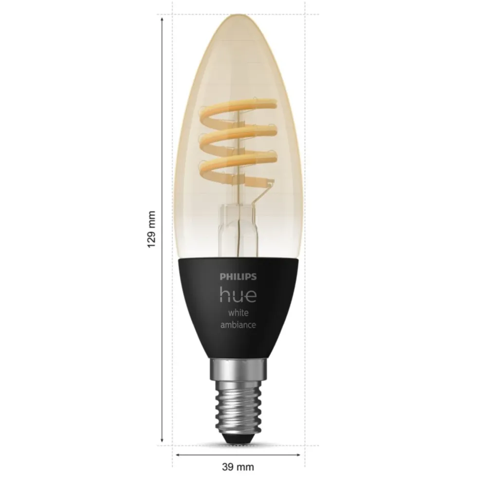 Philips Hue White Ambience Filament Smart LED-pære E14 350 lm