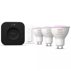 Philips Hue White & Color Ambiance GU10 – Startpakke med Bridge Pro