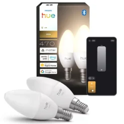Philips Hue White smart LED-kronlys E14 2-pakning