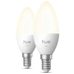 Philips Hue White smart LED-kronlys E14 2-pakning