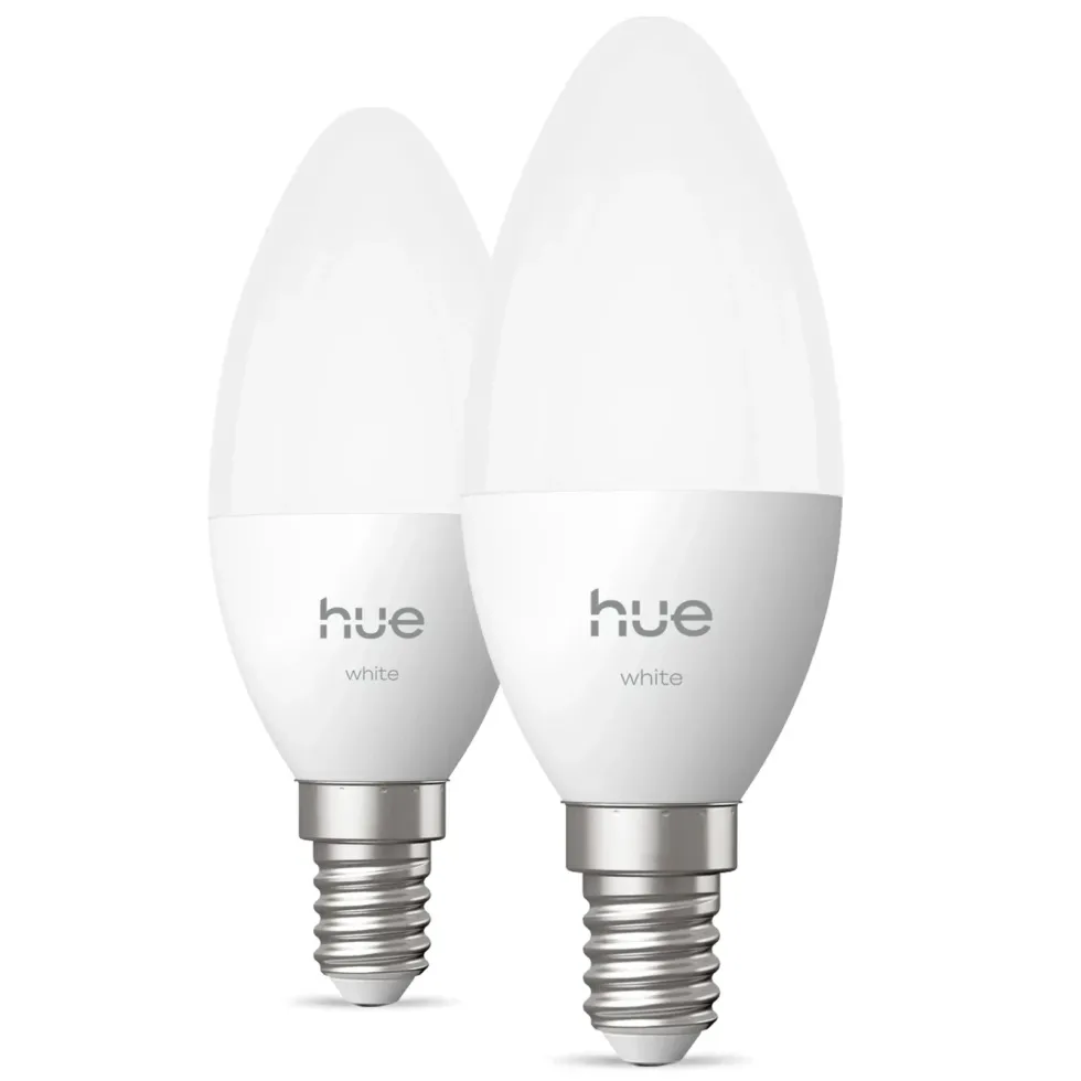 Philips Hue White smart LED-kronlys E14 2-pakning