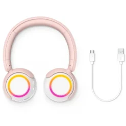 Philips K4206 trådløse barnehodetelefoner med LED-paneler Rosa