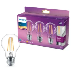 Philips LED-globepære E27 806 lm 3-pk.