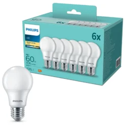 Philips LED-pære E27 806 lm 6-pk.
