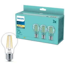 Philips LED-pære E27 1055 lm 3-pk.