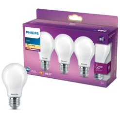 Philips LED-pære E27 806 lm 3-pk.