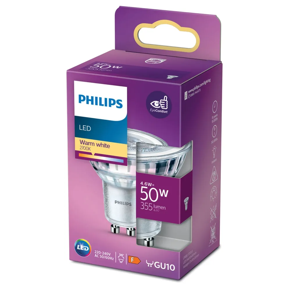 Philips LED-pære GU10 355 lm