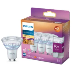 Philips LED-pære GU10 230 lm 3-pk.