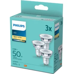 Philips LED-pære GU10 355 lm 3-pk.