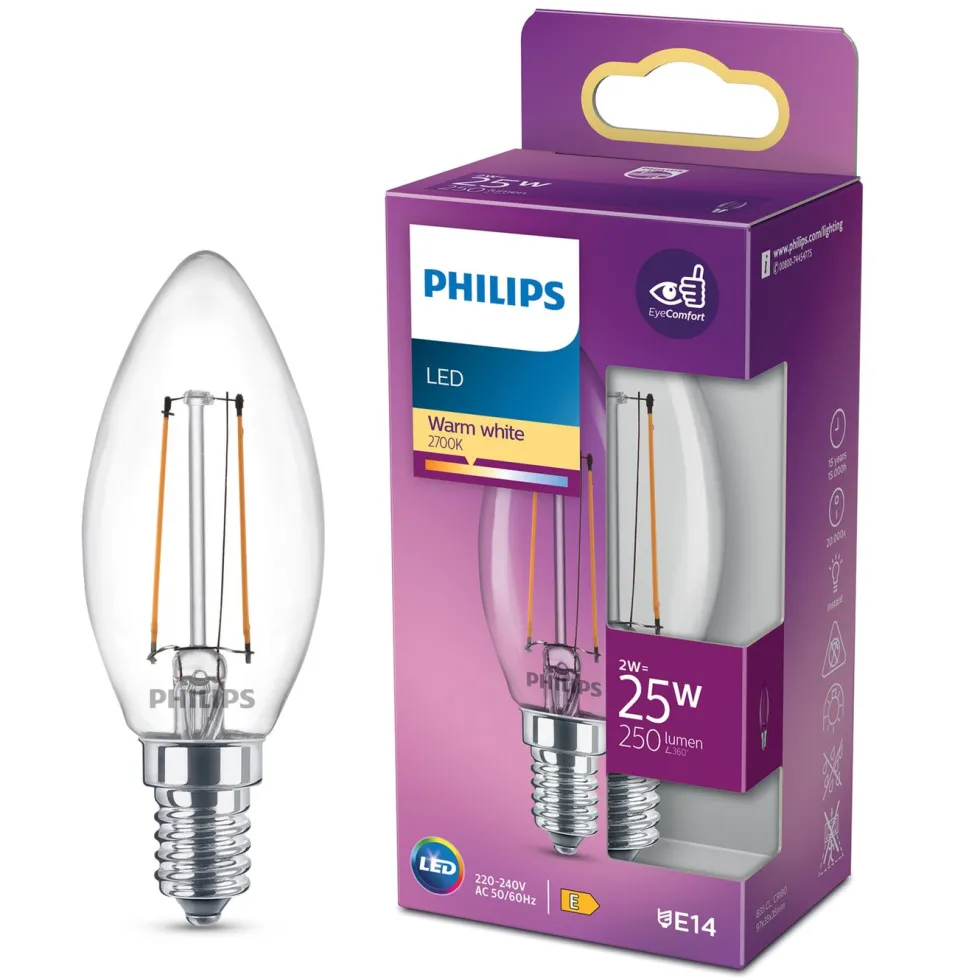 Philips LED-pære Mignon E14 250 lm