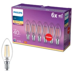 Philips LED-pære Mignon E14 470 lm 6-pk.