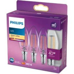 Philips LED-pære Mignon LED E14 470 lm 3-pk.