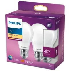 Philips Philips Frostet LED-pære E27 470 lm 2-pk.
