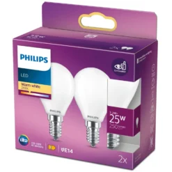 Philips Philips Kuleformet frostet LED-pære E14 250 lm 2-pk.