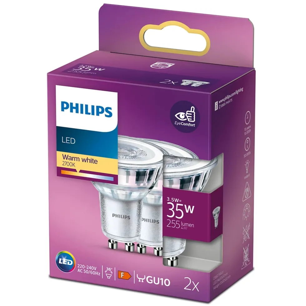 Philips Philips LED-pære Spotlight GU10 255 lm 2-pk.