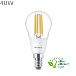 Philips Ultra Efficient E14 Kuleformet LED-pære 485 lm