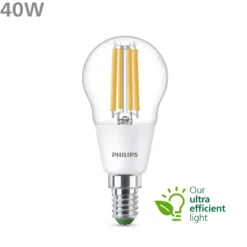 Philips Ultra Efficient E14 Kuleformet LED-pære 485 lm