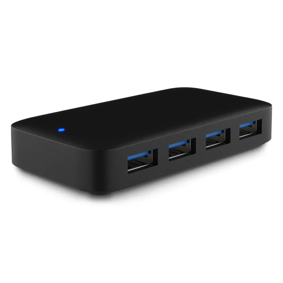 Plexgear USB 5 Gb/s-hub med strømforsyning, 4-veis