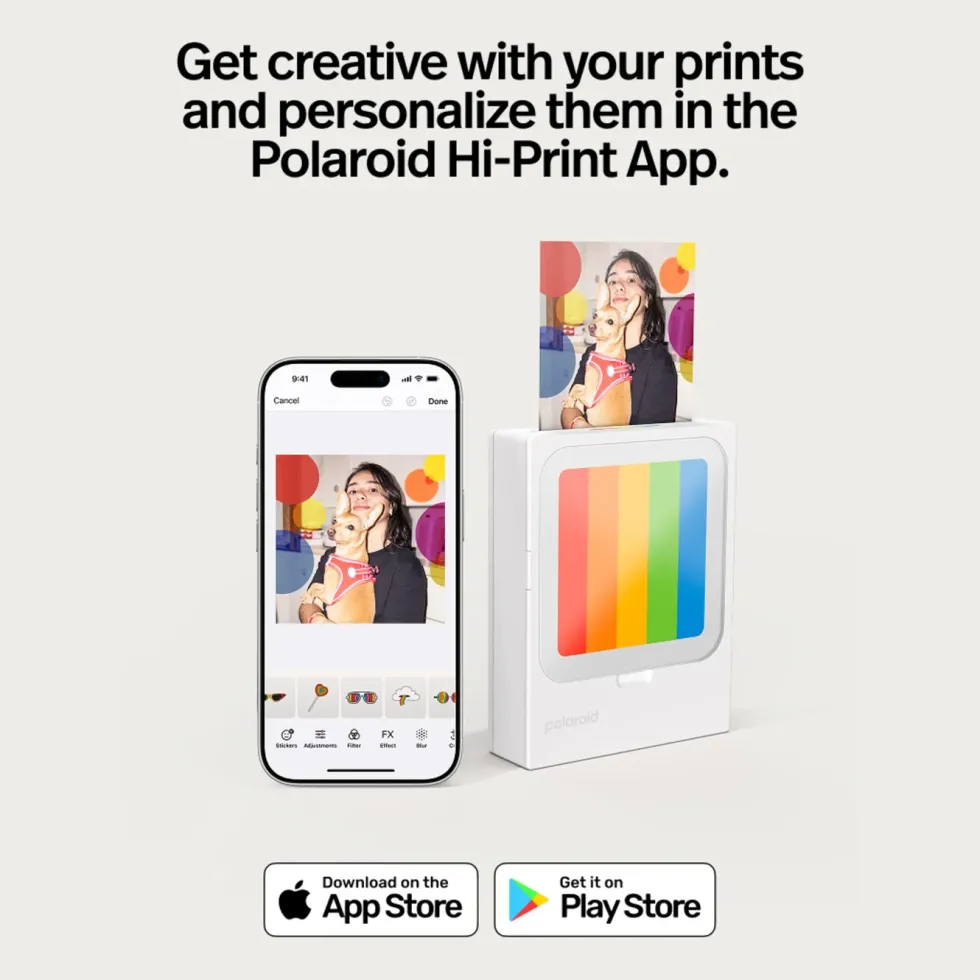 Polaroid Hi-Print 3×3 Photo Printer – bærbar fotoskriver + 60 ark