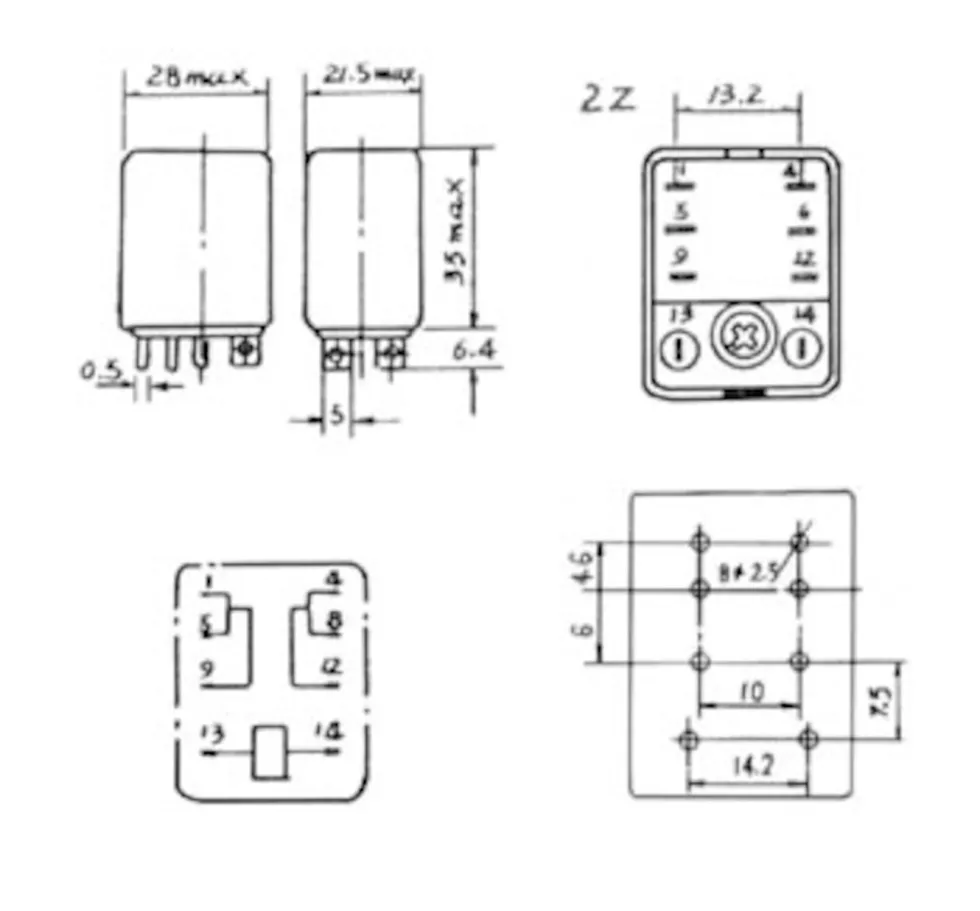 Relé 230 V 2-polet (250 V / 10 A) 10 A / 250 V