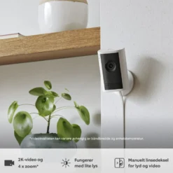 Ring Indoor Camera Plus - Retinal 2K overvåkingskamera Svart