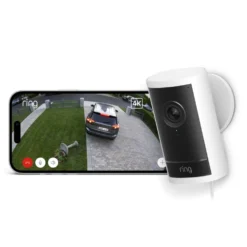 Ring Outdoor Cam Pro Plug-in - Retinal 4K overvåkingskamera Hvit