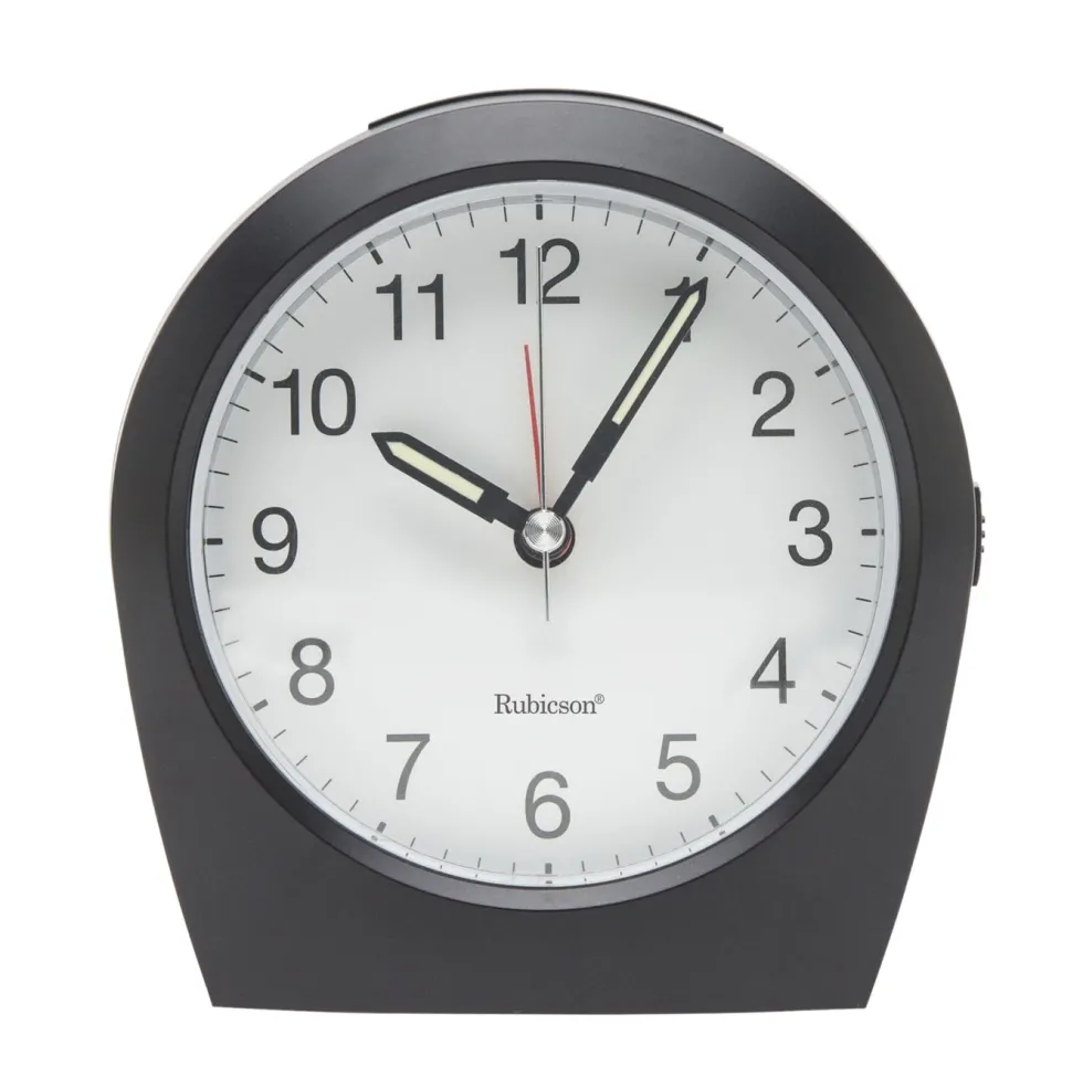 Rubicson Analog radiostyrt vekkerklokke Svart
