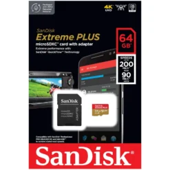 Sandisk Extreme Plus Micro-SD-kort 64 GB
