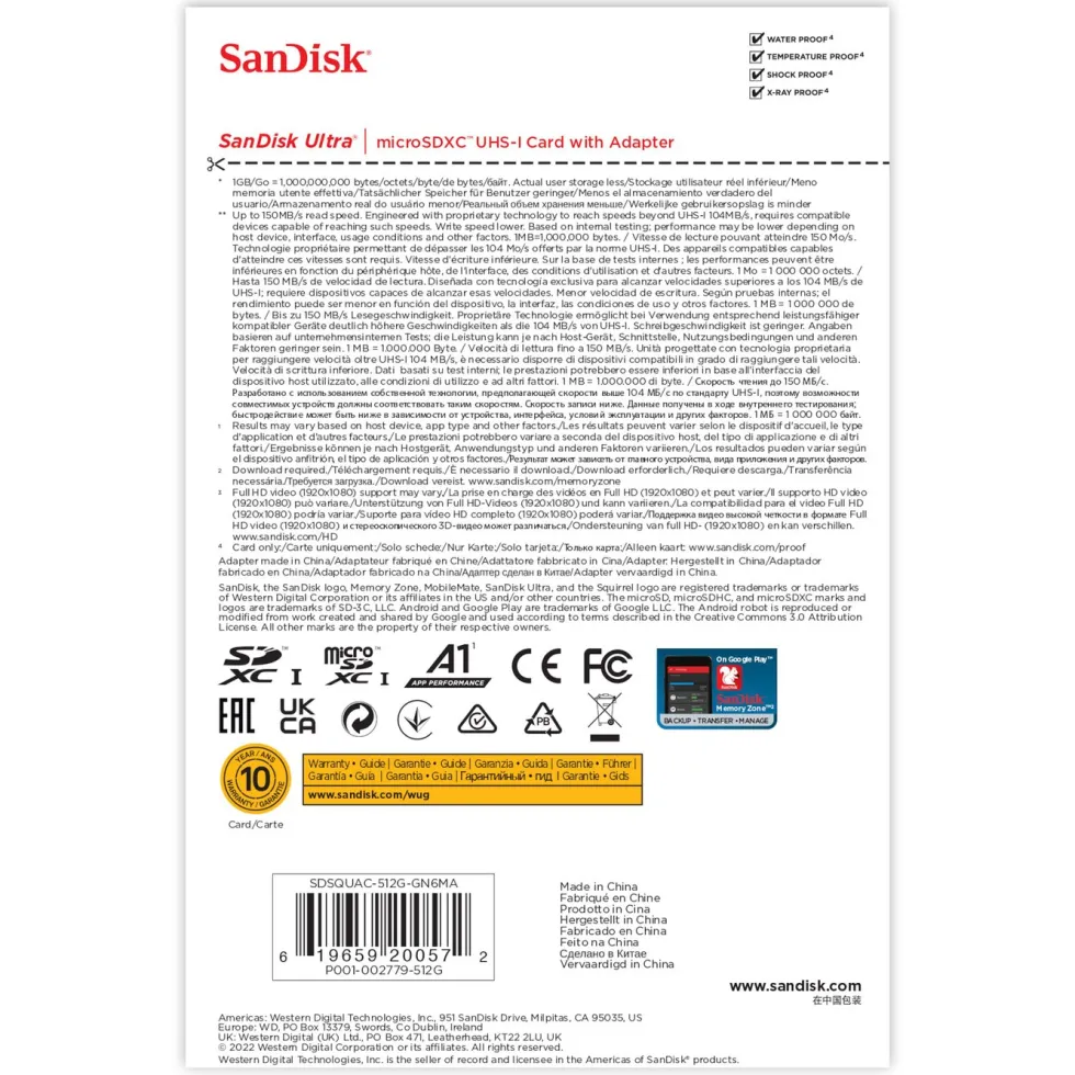 Sandisk Ultra Micro-SD-kort 512 GB SDXC