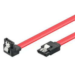SATA 6 Gb/s-kabel med lås, vinklet/rett 0,5 m