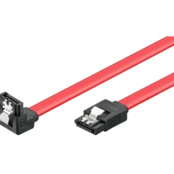 SATA 6 Gb/s-kabel med lås, vinklet/rett 0,3 m