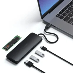 Satechi USB-C-multiadapter med SSD-plass Svart