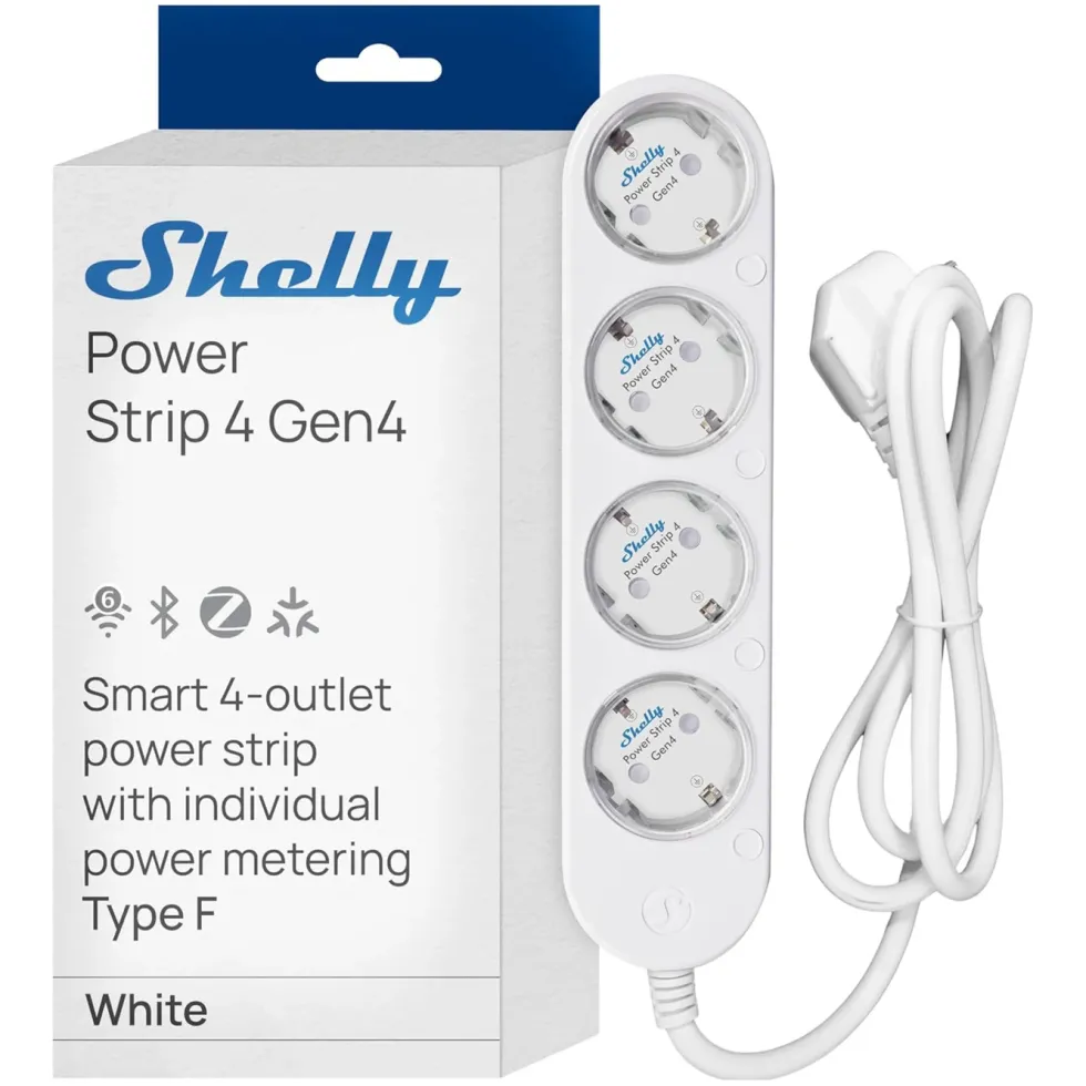 Shelly Power Strip 4 Gen4 Hvit