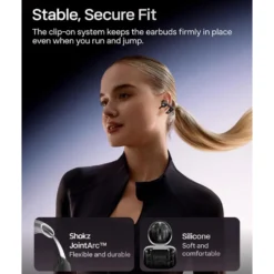 Shokz OpenDots One – trådløse åpne clip-on-hodetelefoner Svart