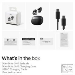 Shokz OpenDots One – trådløse åpne clip-on-hodetelefoner Svart