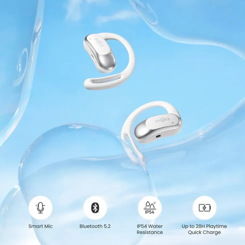 Shokz OpenFit Air Trådløse hodetelefoner Hvit