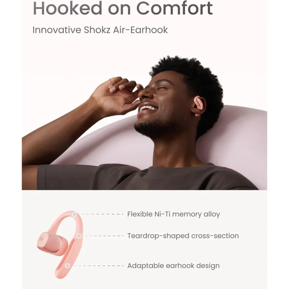 Shokz OpenFit Air Trådløse hodetelefoner Rosa