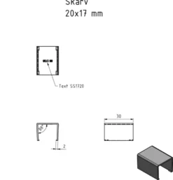 Skjøt for kabelkanal 20x17 mm