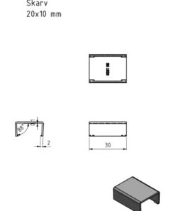 Skjøt for kabelkanal 20x10 mm