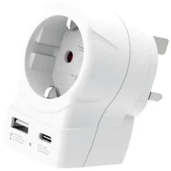 Skross Reiseadapter Europa til UK USB AC PD 20W