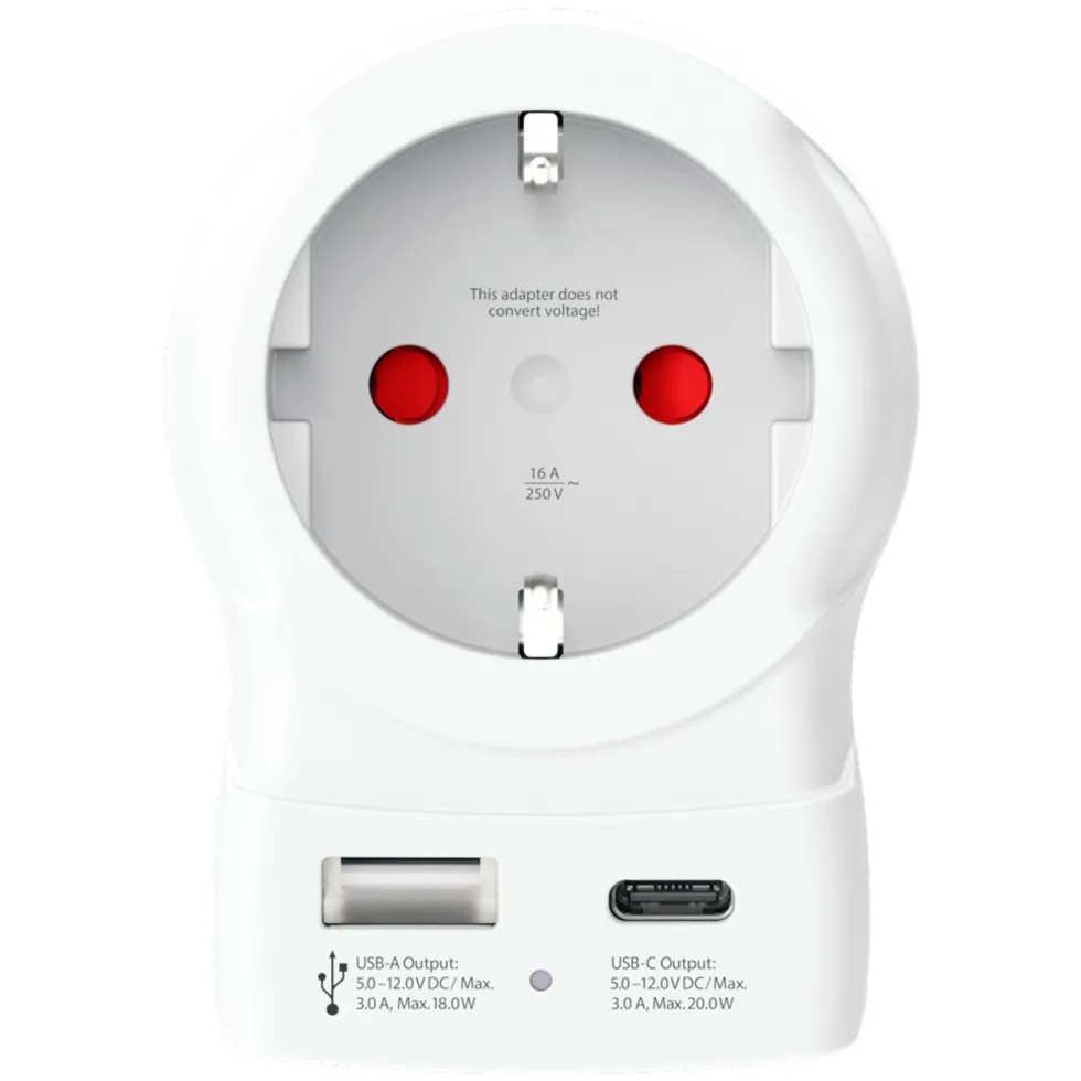 Skross Reiseadapter Europa til USA USB AC PD 20W