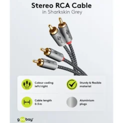 Stereo RCA-kabel 0,5 m