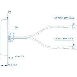 Teltonika 4G-antenne med Mimo 2,5 dBi