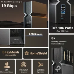 TP-Link Archer BE800 Trådløs ruter med Wifi 7 BE19000