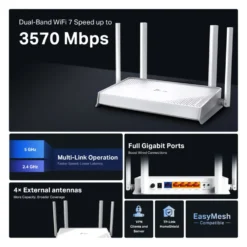 TP-Link Archer BE220W – BE3600 Dual-Band Wifi 7 ruter