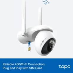 TP-Link Tapo C665G Solcelledrevet 4K Pan/Tilt overvåkingskamera med Wi-Fi/4G