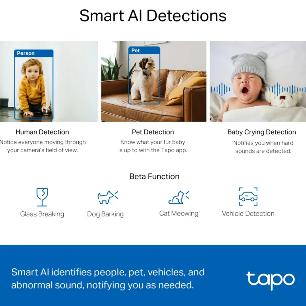 TP-Link Tapo C220 Pan/Tilt AI Overvåkingskamera