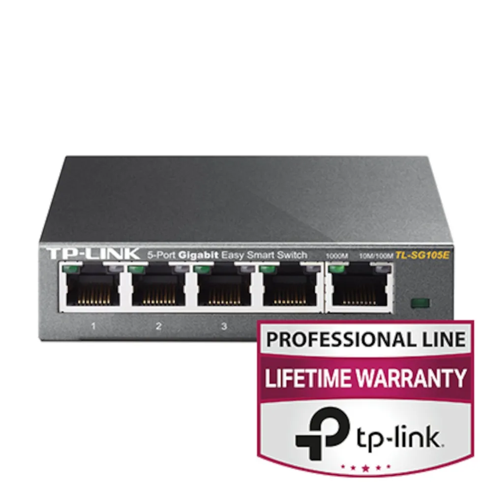 TP-Link TL-SG105E Konfigurerbar gigabitswitch 5 porter