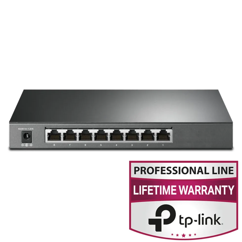 TP-Link TL-SG2008P Konfigurerbar gigabitswitch - 8 porter med 4 porter PoE+