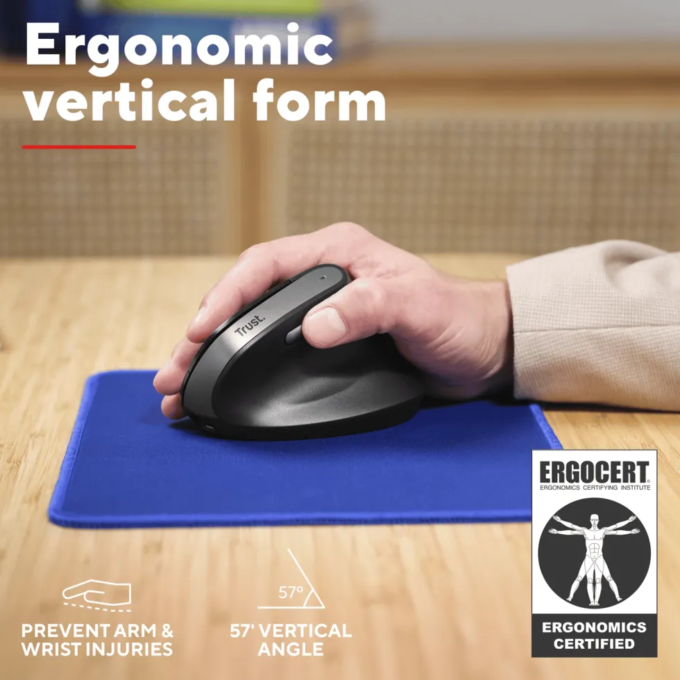 Trust Bayo II ergonomisk trådløs mus